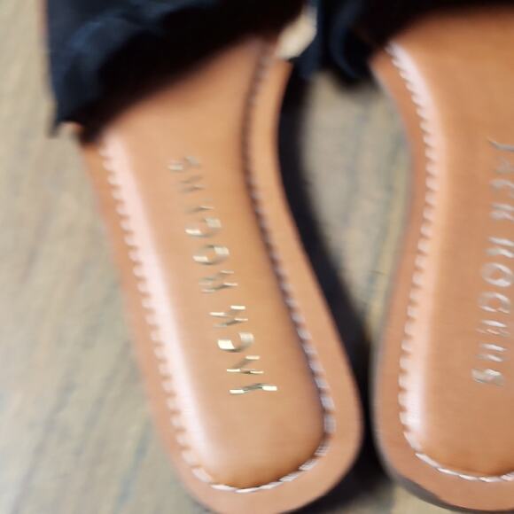 Jack Rogers Black Ruffle Slide Sandals - Picture 4 of 5